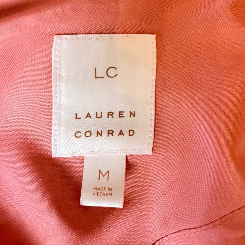 LC Lauren Conrad Mauve Pink Ruched Sleeve Single Button Blazer Size M - Picture 4 of 8